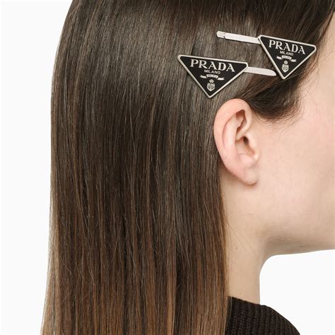 prada haarclip|Prada hair clips.